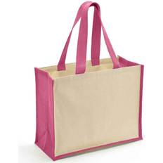 Brand Lab One Size, Natural/Fuchsia Brand Lab Jute Canvas Shopper