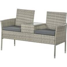 OutSunny Two-Seat Rattan Bistro Set