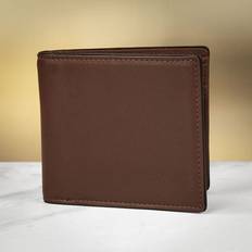 Dents Severn Pebble Grain Leather Bifold RFID Coin Wallet Dark Tan/Black