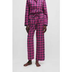 HUGO BOSS Pajamas HUGO BOSS Drawstring Pajama Bottoms In Checked Cotton Flannel