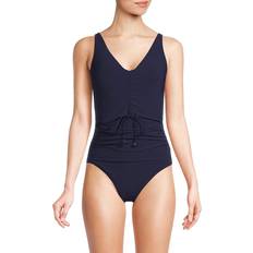 Magicsuit Women's Sansa Tie-Front Ruched One-Piece Navy Blue