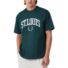 Cotton On Men's Box Fit College T-Shirt Green