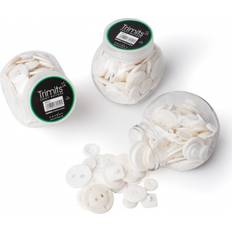 Hobbymaterial Trimits Jar of Buttons Assorted White per pack
