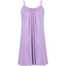 Purple - Women Nightgowns Voland Nature Womens Plus Nightgown Sleeveless Sleepwear Summer cotton Sleepshirts Slip Night Dress XL-5XL Lilac