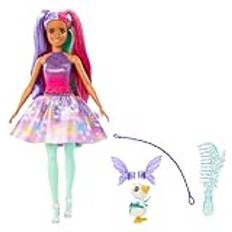 Barbie A Touch of Magic EIN verborgener Zauber Puppe und Accessoires, Glyph-Puppe in Fantasy-Outfit, Haustier, Leine und Styling-Accessoires, JCW50