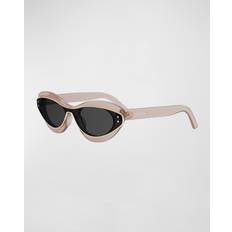Dior Unisex Solglasögon Dior Genomskinliga Rosa Solglasögon Med Grå Linser