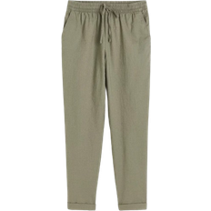 H&M Linen Blend Joggers - Khaki Green