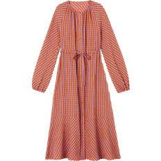 LK Bennett Sophie Gingham Blend Dress - Orange