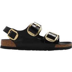Birkenstock Milano Big Buckle Natural Leather Patent - High Shine Black