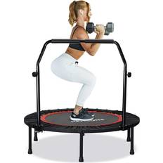 Workout equipment FREEDARE Foldable Mini Trampoline Garden Workout Fitness Rebounder with Adjustable Foam Handle