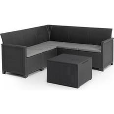 Keter Emma Corner Conjunto de Sala de Exterior, 1 Mesa incl. 2 Sofás