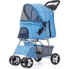 RsFiL 4 Wheel Foldable Pet Dog Stroller