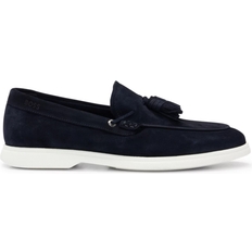 BOSS Suede Tassel Trim Loafers - Blue