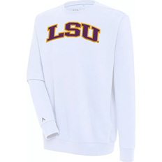 Antigua LSU Tigers White Victory Pullover Crewneck Men's