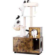 Cat enclosure Petfamily Cat Litter Box Enclosure with Tree Tower