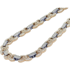 Chains - Rose Gold Necklaces Jewelry Unlimited Baguette Infinity Cuban Chain - Rose Gold/White Gold/Diamonds