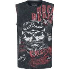 Rock Rebel by EMP Linnen Washed Tank with Print för Herr svart