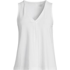 Lands' End Women Tank Tops Lands' End Women's Lightweight Jersey Tank Top White Medium