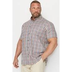 Kam Shirts Kam Mens Big & Tall Burgundy Multi Short Sleeve Check Shirt Big & Tall Black