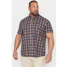 Kam Shirts Kam Mens Big & Tall Blue Multi Short Sleeve Check Shirt Big & Tall