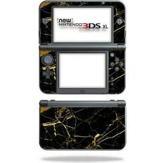 MightySkins Decal Wrap Compatible With Nintendo New 3DS XL 2015 Black Gold Marble