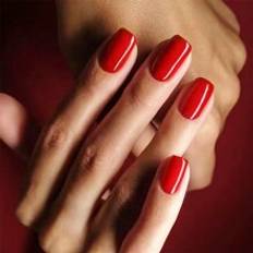 Shein Pieces Short Square Glossy Solid Color Nails, Including 1 Of Jelly Glue 1 Of Nail File