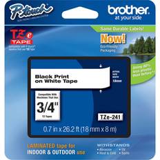 Brother TZe-241 Label Maker Tape, 3/4" 3/16', White