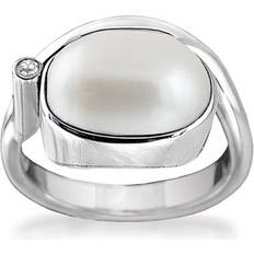 Rabinovich Smykker Rabinovich Majestic White sterling sølv fingerring med Ferskvandsperler og Zirkonia
