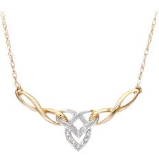 9k Necklaces Jewelco London 9ct gold round 2pts diamond heart lavalier necklace