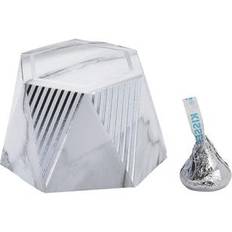 Wedding Gift Bags Fun Express 24 Pc 3" Geometric Silver Marble Favor Boxes