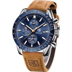 Benyar 5140 luxury chronograph date men wrist rubber