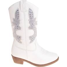 White Boots Children's Shoes Kensie Girl Cowgirl Boots WHITE