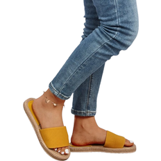 Dam - Gula Slides Shein Fashion Solid Color Flat Slippers With Simple Ribbed Straps