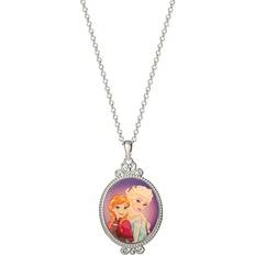 Children Necklaces Disney womens frozen ii silver plated frozen necklace with elsa and anna pendant