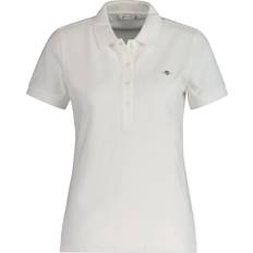 Gant Femme Polos Gant Shield Cap Sleeve Piqué White Poloshirt