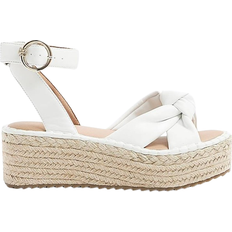 Platform Espadrilles River Island Wide Fit Knot - White