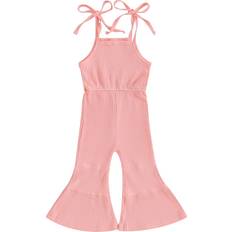 Square Jumpsuits Children's Clothing Arvbitana Ribbed Romper - Pink