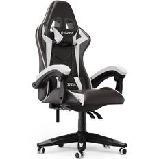 White Ergonomic Racing Style Swivel Gaming Chair Black