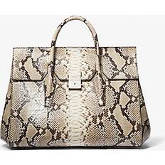 Michael Kors Weekend Bags Michael Kors Campbell Large Python Embossed Leather Weekender Bag Natural ONE SIZE