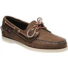 Sebago Dockside Portland rubber-soled deck shoes in Dark Brown Nubuck