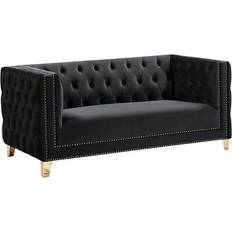 Black - U-Sofas Meridian Furniture Wayfair Sickels 66" Velvet Square Arm Sofa