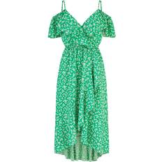 Mela London Ditsy Bardot Midi Dress, Green