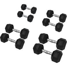 Muscle Squad Hex Rubber Dumbbell Sets 10kg, 15kg, 20kg, 25kg Set Weight Sets & Gym Packages 10kg, 15kg, 20kg, 25kg Set