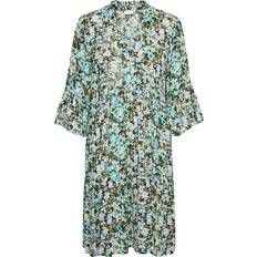 Clothing Kaffe Kahera Amber Dress Printed Kvinde Korte Kjoler hos Magasin Blue/green Abstract Flower