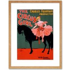 Beige Framed Art ARTERY8 Print Vaudeville Circus Girl 9X7 Framed Art