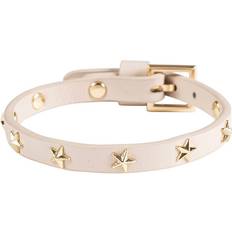 Beige Armbånd Dark Leather Star Stud Bracelet Mini Sand