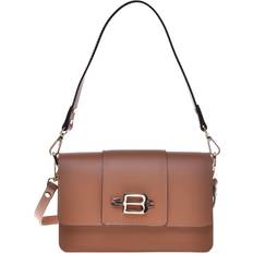 Baldinini Tan printed calfskin shoulder bag Brown ONE Size