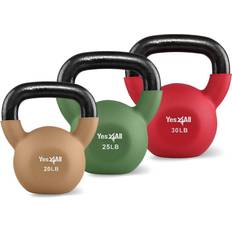 Yes4All Fitness Yes4All Combo Neoprene Coated Strength Training Kettlebells Color Weights 20 25 30lbs