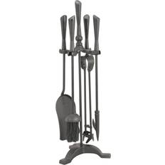 Fireplaces Symple Stuff 5 Piece Steel Fireplace Tool Set gray 61.0 H x 21.0 W x 21.0 D cm