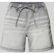 Dame - Denimshorts - Grå QS Jeans-Short Mid Rise Elastikbund, Damen, grau